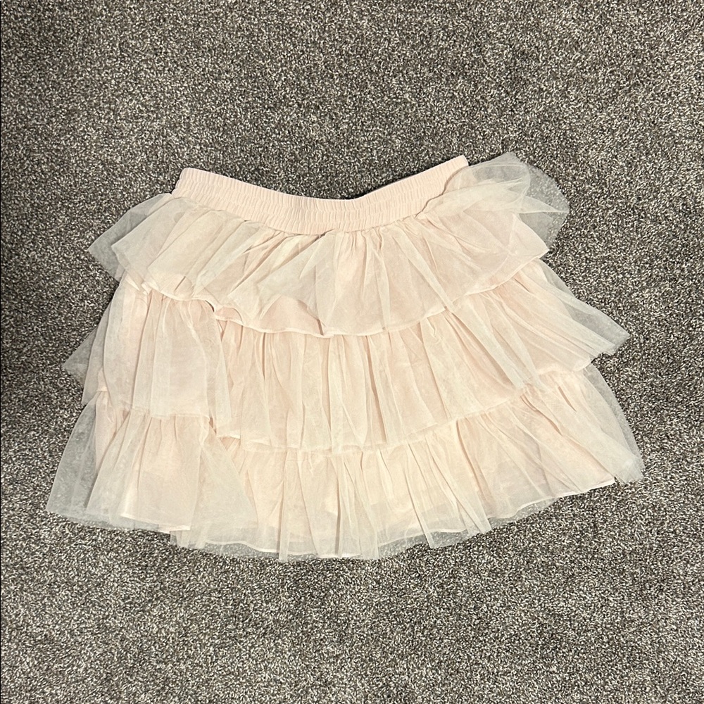 Elegant Tulle Mini Skirt in Light Pink